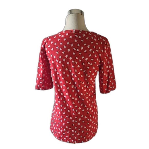 Cable & Gauge Star Print Short Sleeve Patriotic Tee Top Size L - Picture 3 of 6